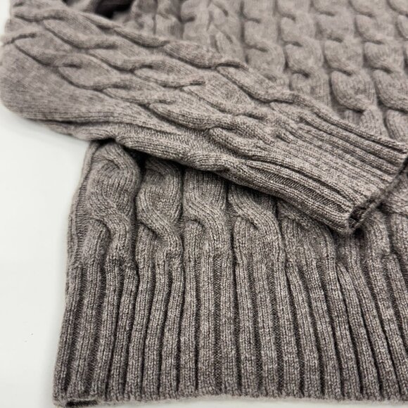 Taupe Cable-Knit Cashmere Sweater - Picture 3 of 6